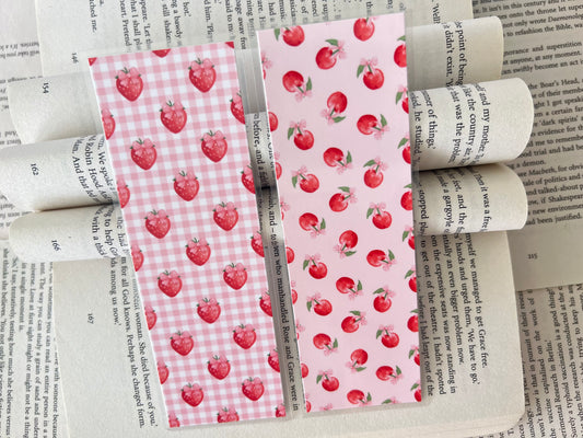 Strawberries and Apples Coquette Bookmarks