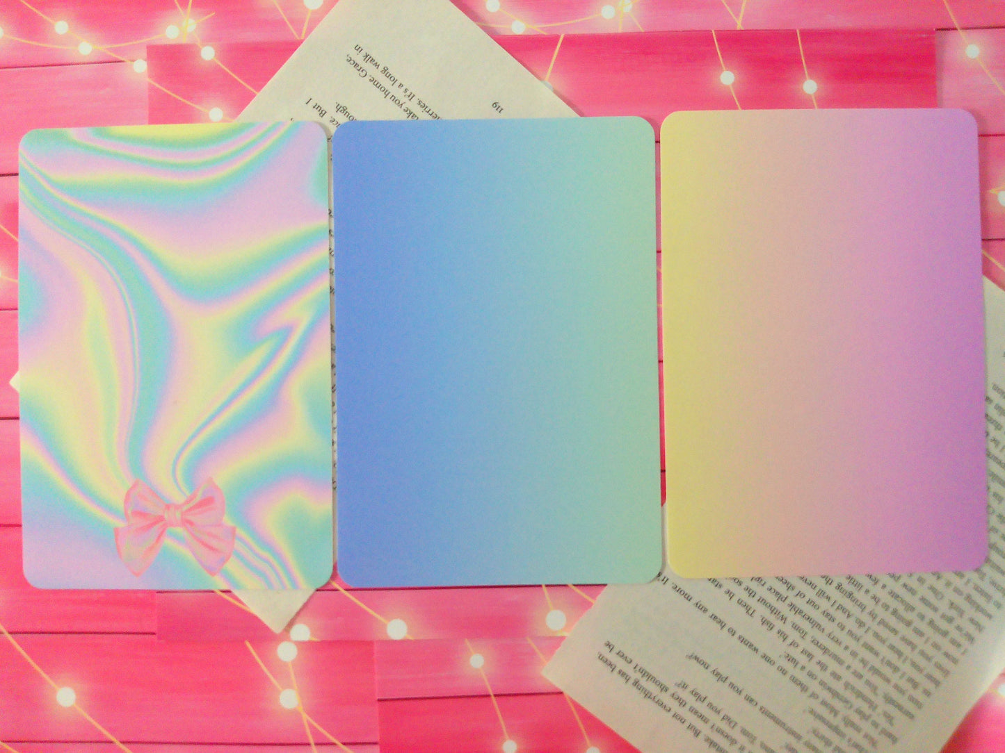 Pink Bow Holographic Color and Gradients Kindle Inserts