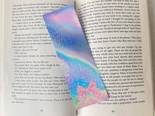 Pink Bow Holographic Style Bookmark