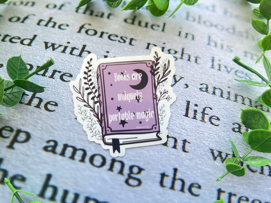 Books are Uniquely Portable Magic Sticker