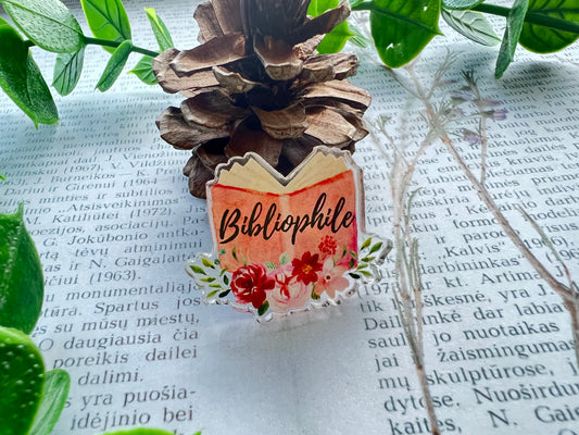 Bibliophile Acrylic Pin